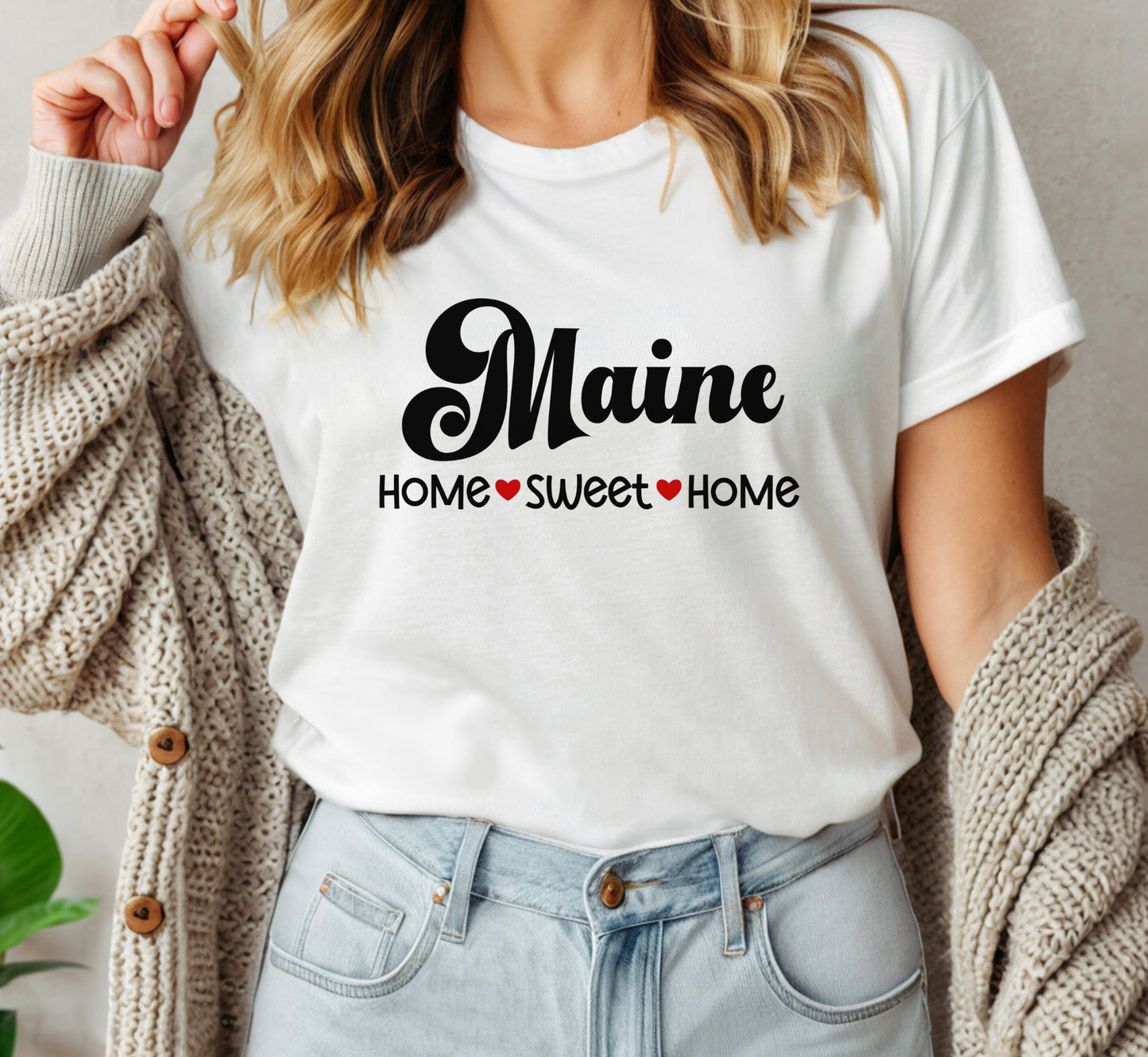 Maine T-Shirt, Maine Home Sweet Home Tee, Unisex US State Shirt