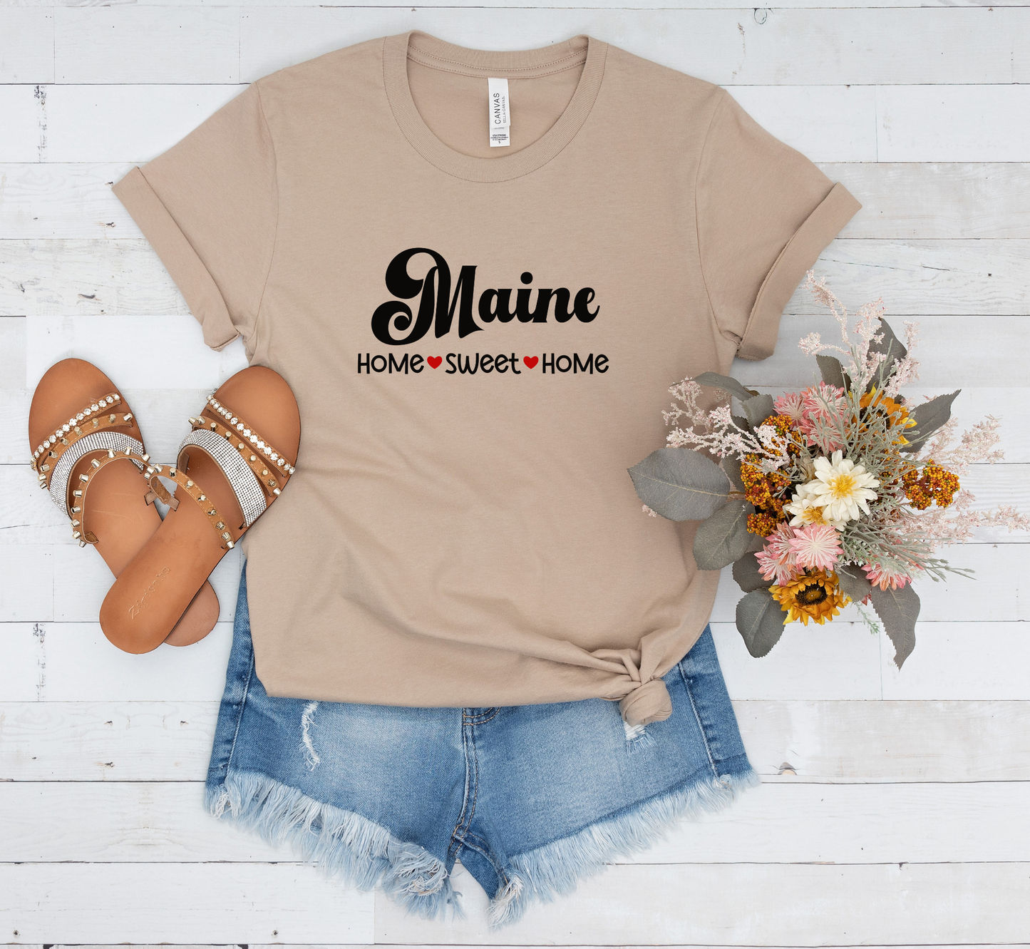 Maine T-Shirt, Maine Home Sweet Home Tee, Unisex US State Shirt