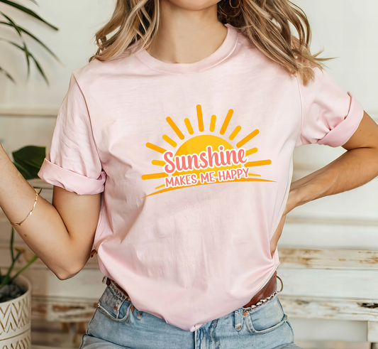 Sunshine Makes Me Happy T-Shirt, Sunshine Lover Shirt, Outdoor Lover Tee, Summer Tee