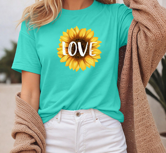 Sunflower Love T-Shirt, Sunflower Tee, Love T-Shirt, Flower T-Shirt, Floral Shirt
