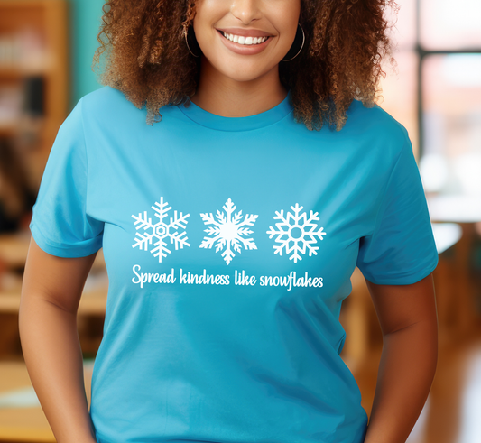 Spread Kindness Like Snowflakes T-Shirt, Inspirational Winter Tee, Winter Vibes Tee