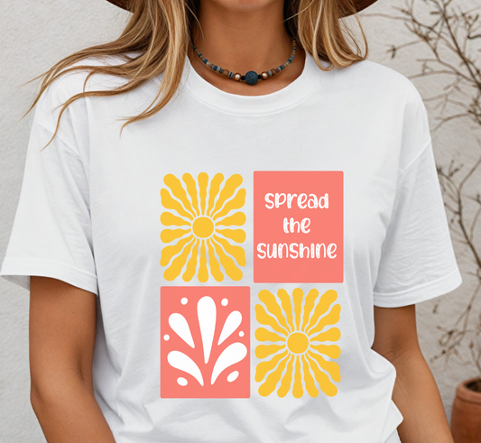 Spread the Sunshine T-Shirt, Boho Sunshine Lover Shirt, Positive Message Tee