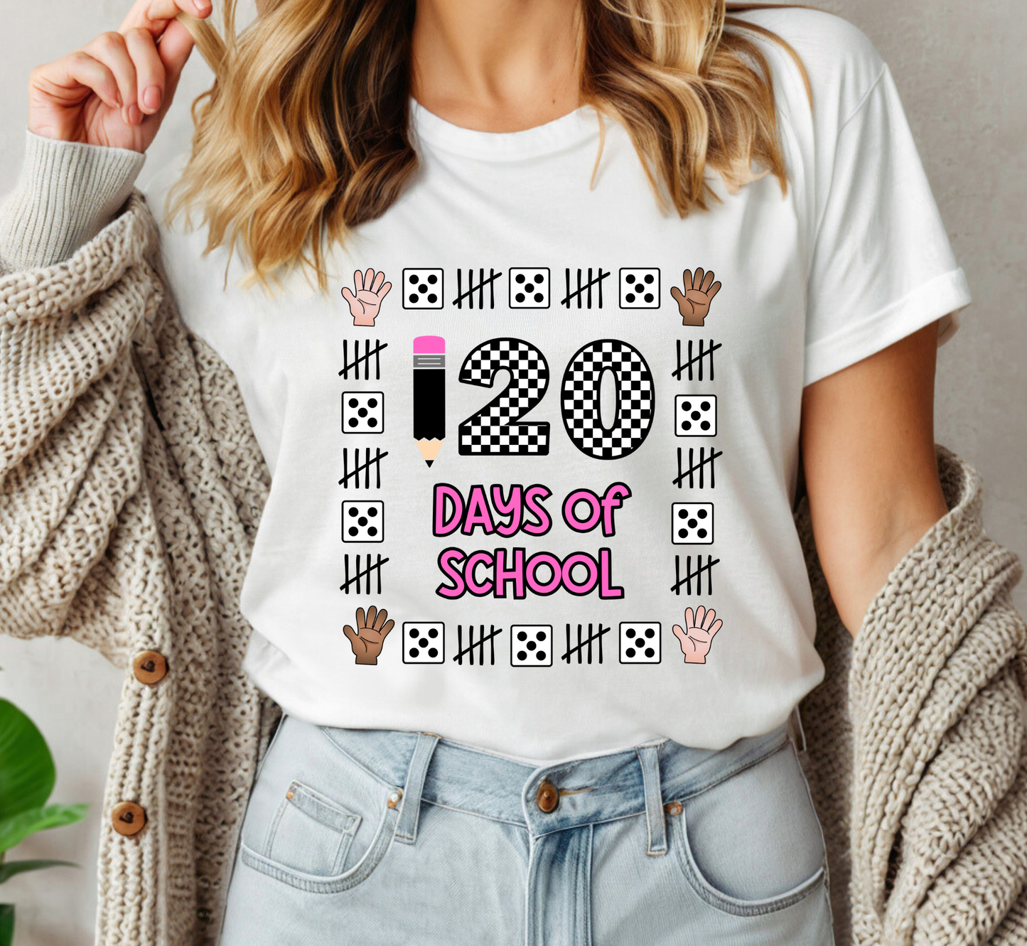 120th Day of School Shirt, 120 Days of School Tee, Checkered Numbers, First Grade Teacher, 1st Grade