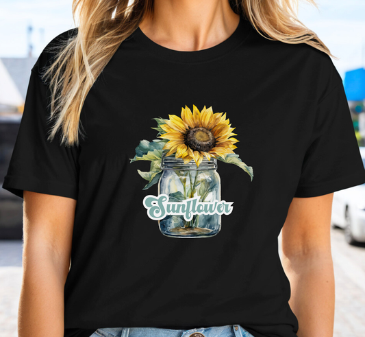 Sunflower in Vase Tee, Sunflowers Shirt, Flower Lover T-Shirt, Flower Gardener Tee