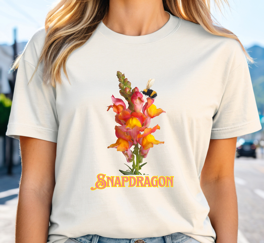 Snapdragon Tee, Sunset Snapdragons Floral T-Shirt, Flower Lover Shirt, Garden Lover Tee