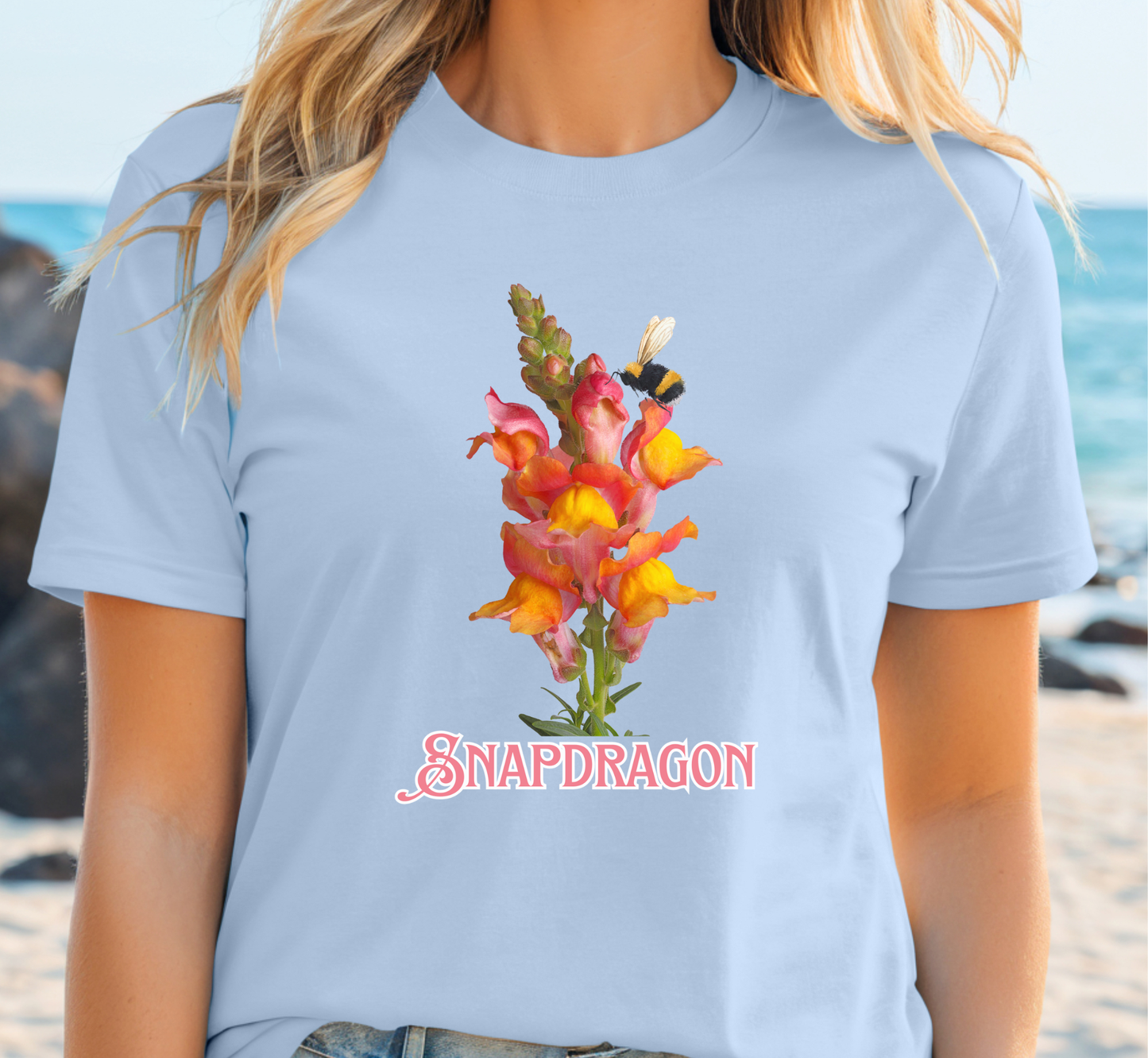Snapdragon Tee, Sunset Snapdragons Floral T-Shirt, Flower Lover Shirt, Garden Lover Tee