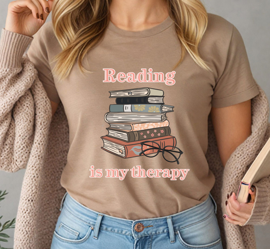 Reading is My Therapy T-Shirt, Book Lover Tee, Book Nerd Shirt, Bookworm Humor, Reader Gift