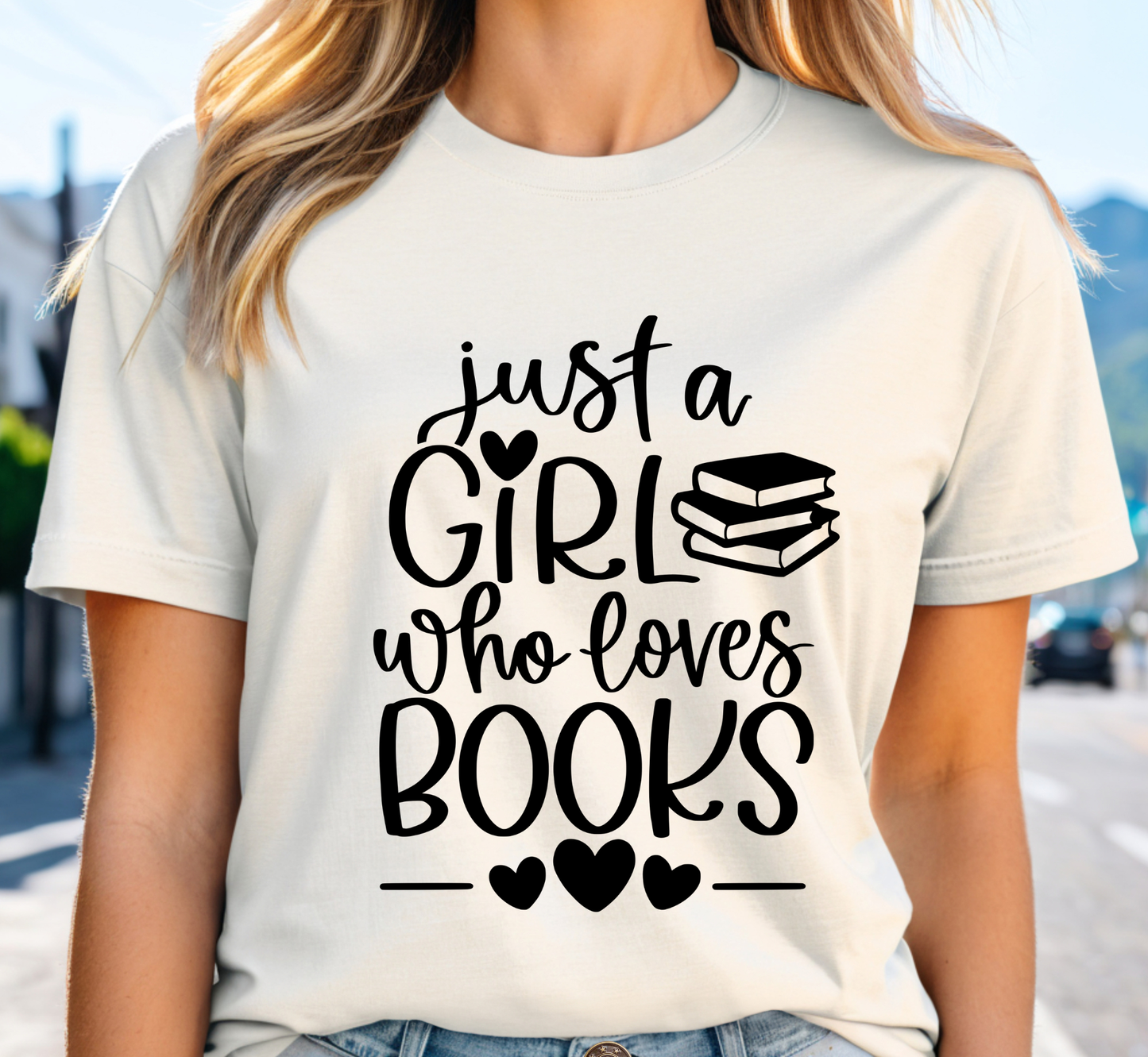 Just a Girl Who Loves Books T-Shirt, Women's Book Lover Tee