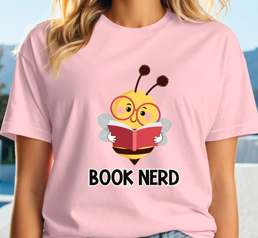 Bee a Book Nerd T-Shirt, Cute Bee Reading Book Tee, Book Lover Shirt