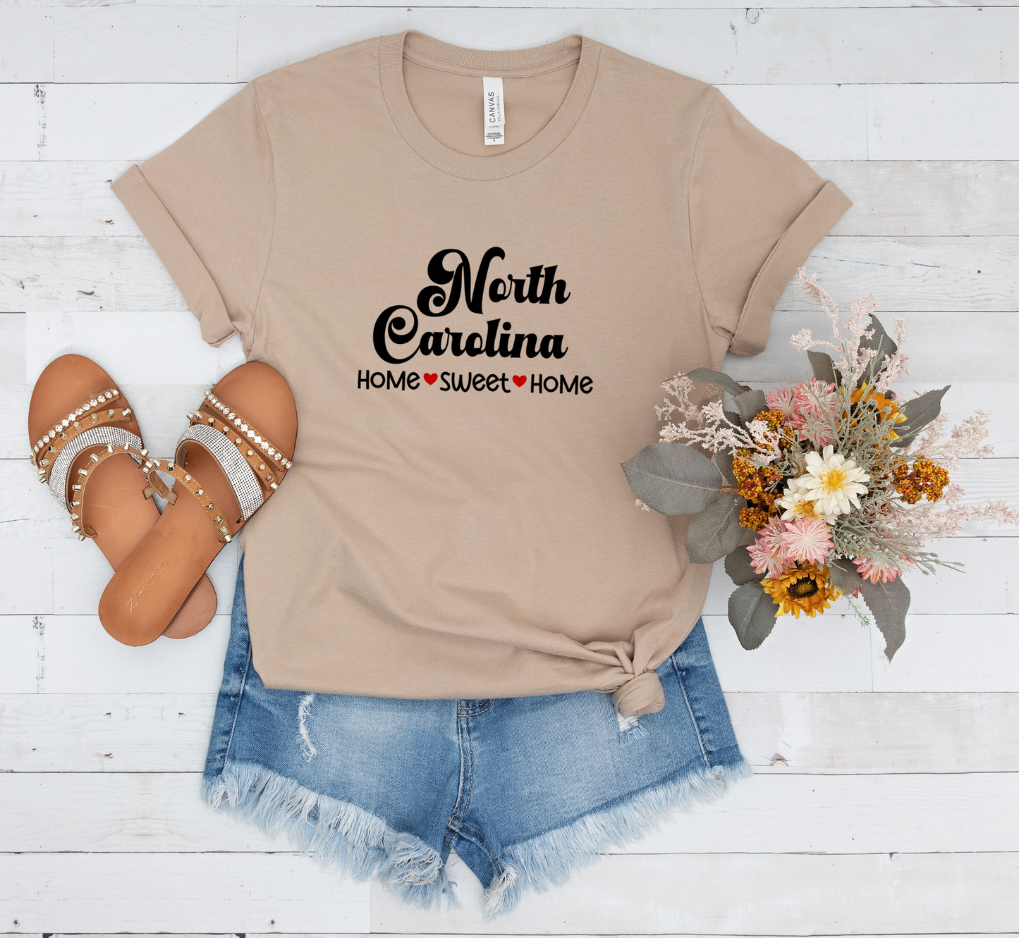 North Carolina T-Shirt, North Carolina Home Sweet Home Tee, Unisex US State Shirt