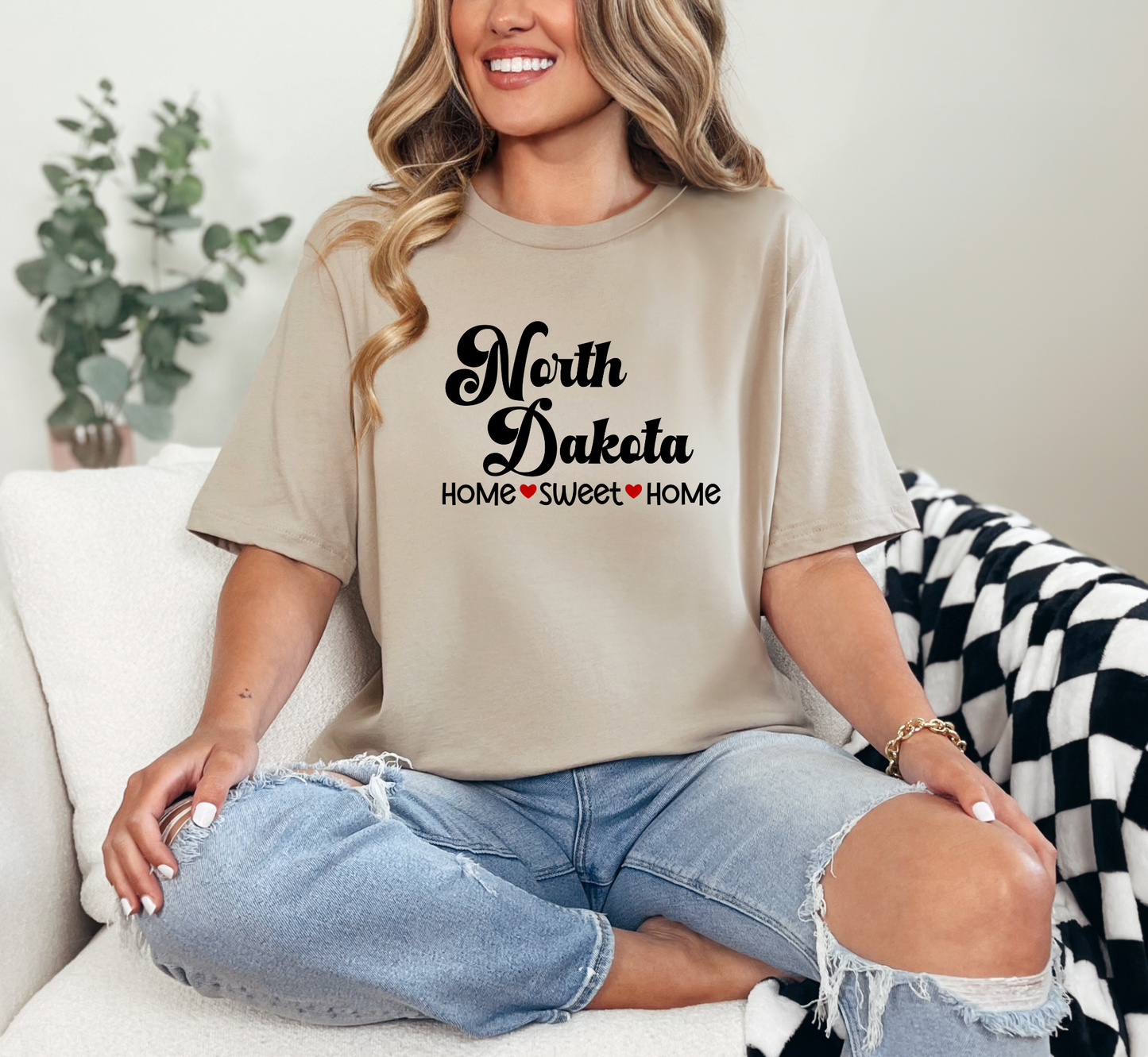 North Dakota T-Shirt, North Dakota Home Sweet Home T-Shirt, Unisex US State Shirt