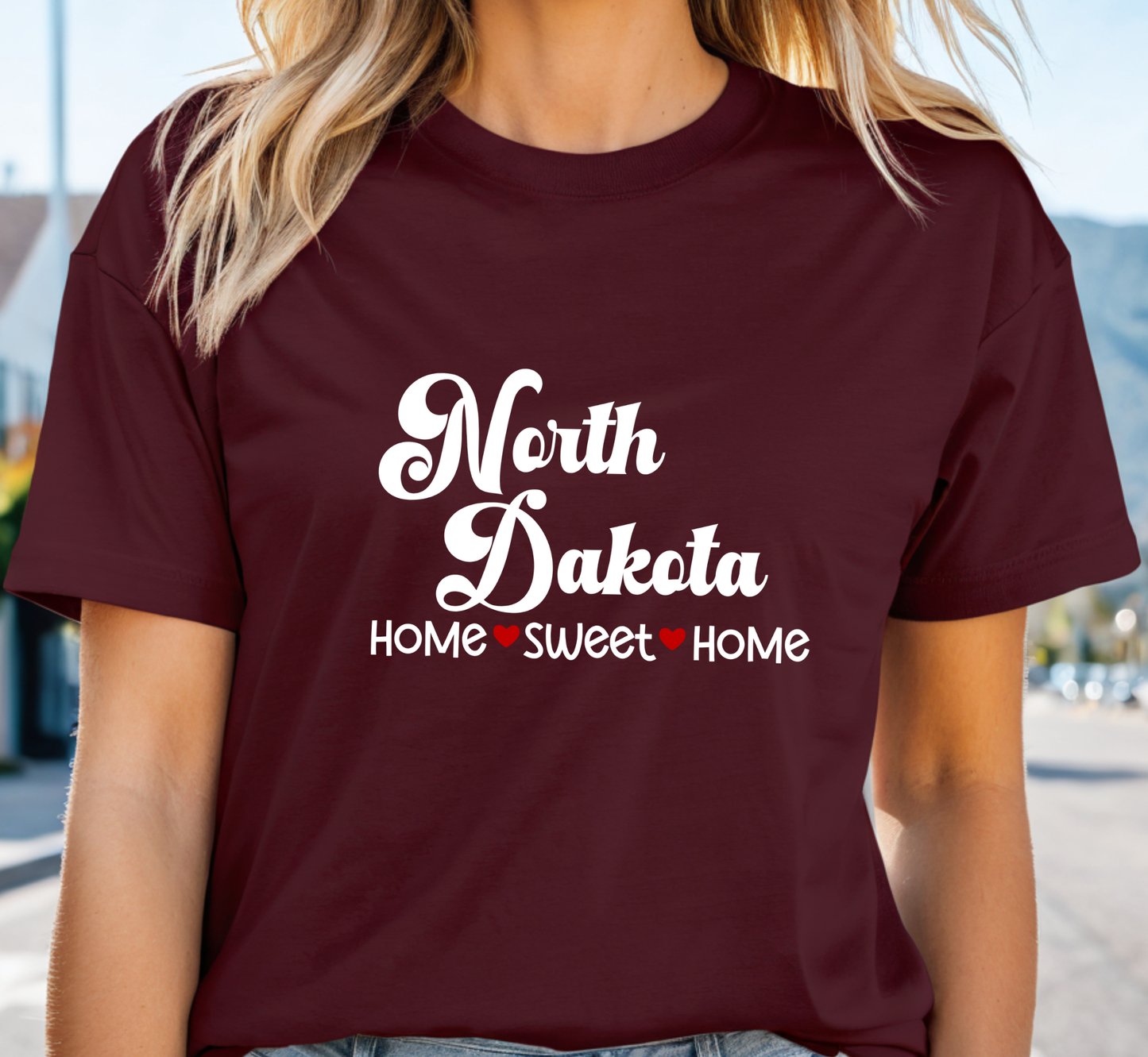 North Dakota T-Shirt, North Dakota Home Sweet Home T-Shirt, Unisex US State Shirt