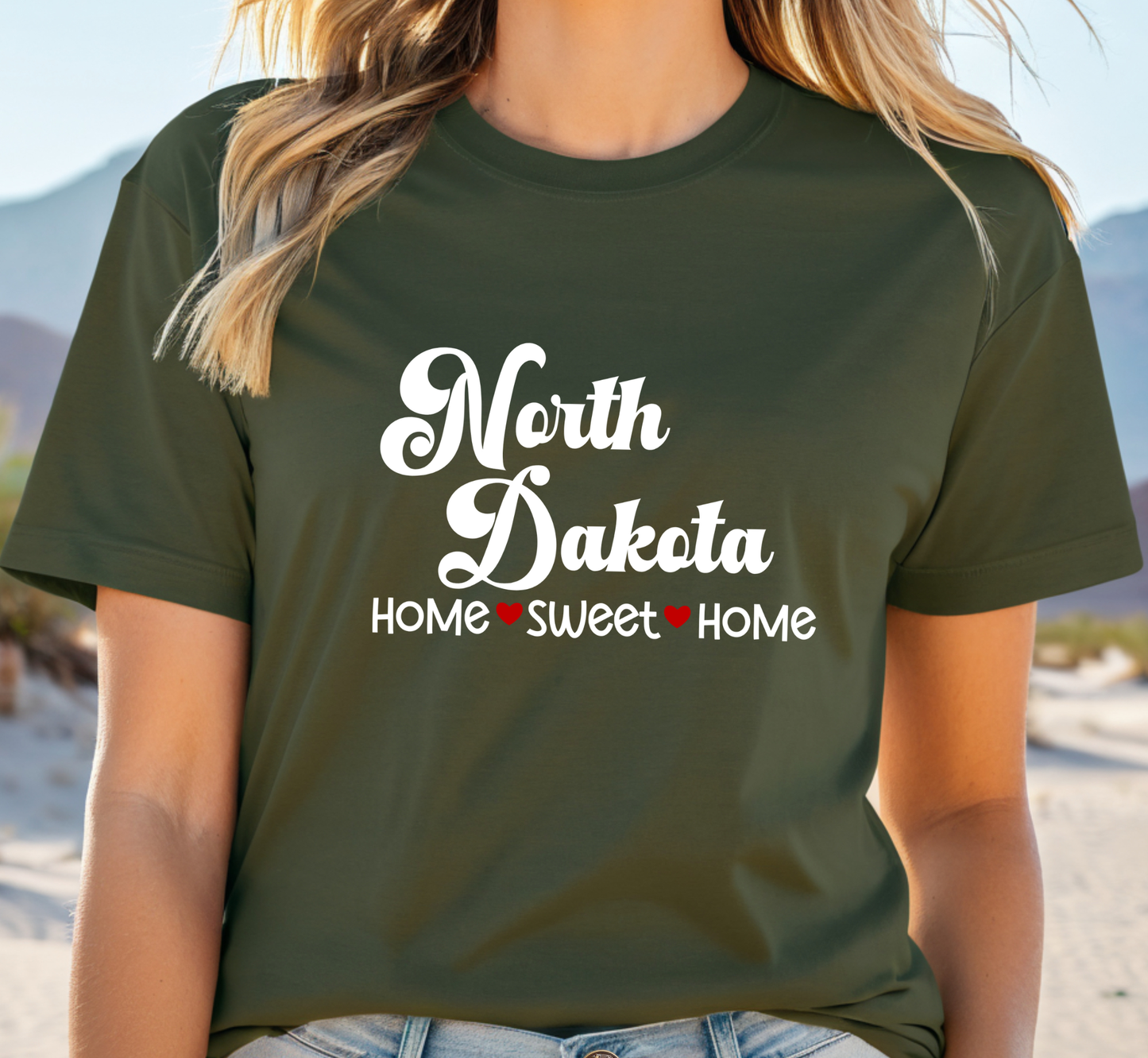 North Dakota T-Shirt, North Dakota Home Sweet Home T-Shirt, Unisex US State Shirt