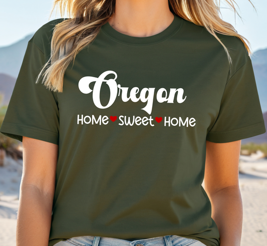 Oregon T-Shirt, Oregon Home Sweet Home Tee, Unisex US State Shirt
