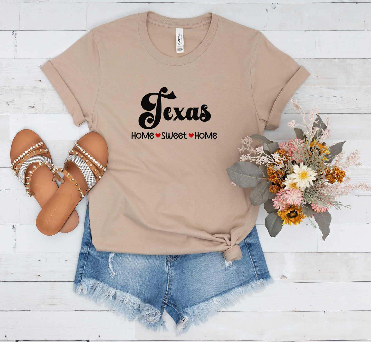 Texas T-Shirt, Texas Home Sweet Home Tee, Unisex US State Shirt