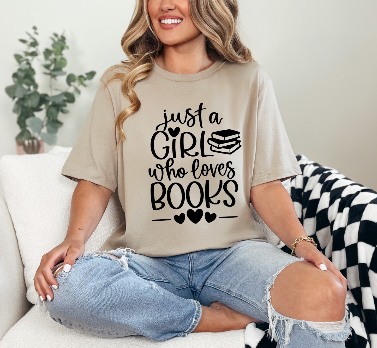 Just a Girl Who Loves Books T-Shirt, Women's Book Lover Tee