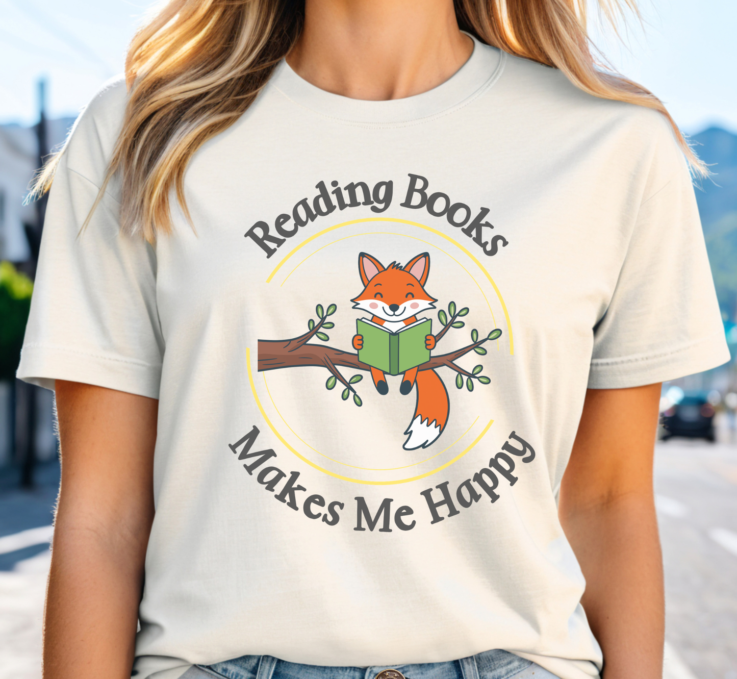 Reading Books Makes Me Happy Tee, Fox Reading Book T-Shirt, Book Lover Shirt