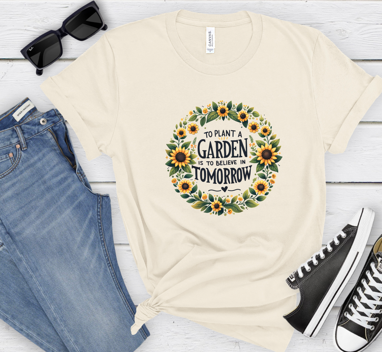 To Plant a Garden is to Believe in Tomorrow Tee, Garden Lover T-Shirt, Women's Gardening Shirt, Gardeners Gift
