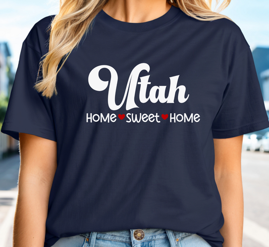 Utah T-Shirt, Utah Home Sweet Home Tee, Unisex US State Shirt