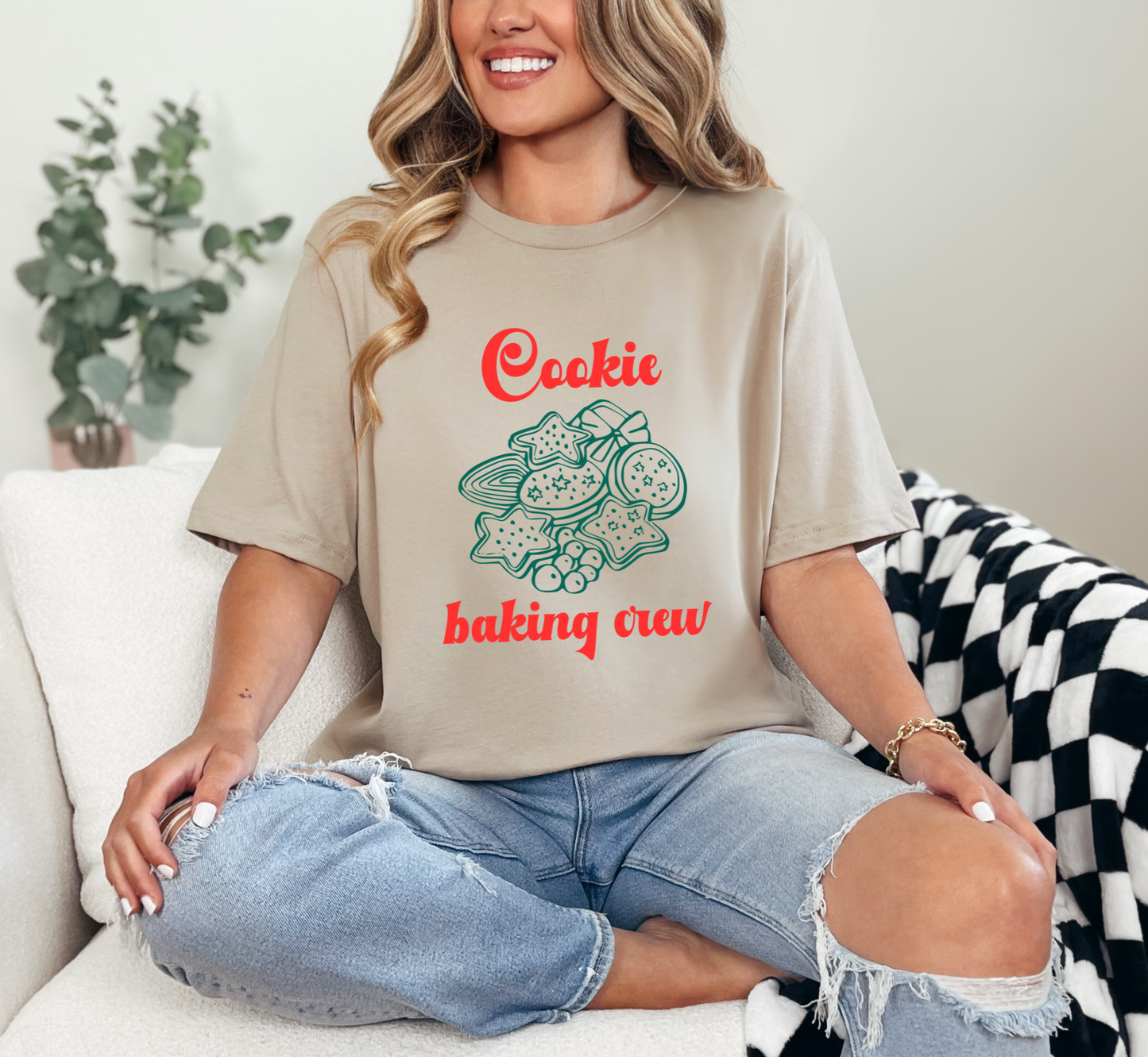 Cookie Baking Crew T-Shirt, Christmas Cookies Tee, Unisex Holiday Baking Shirt, Christmas Pajama Shirt