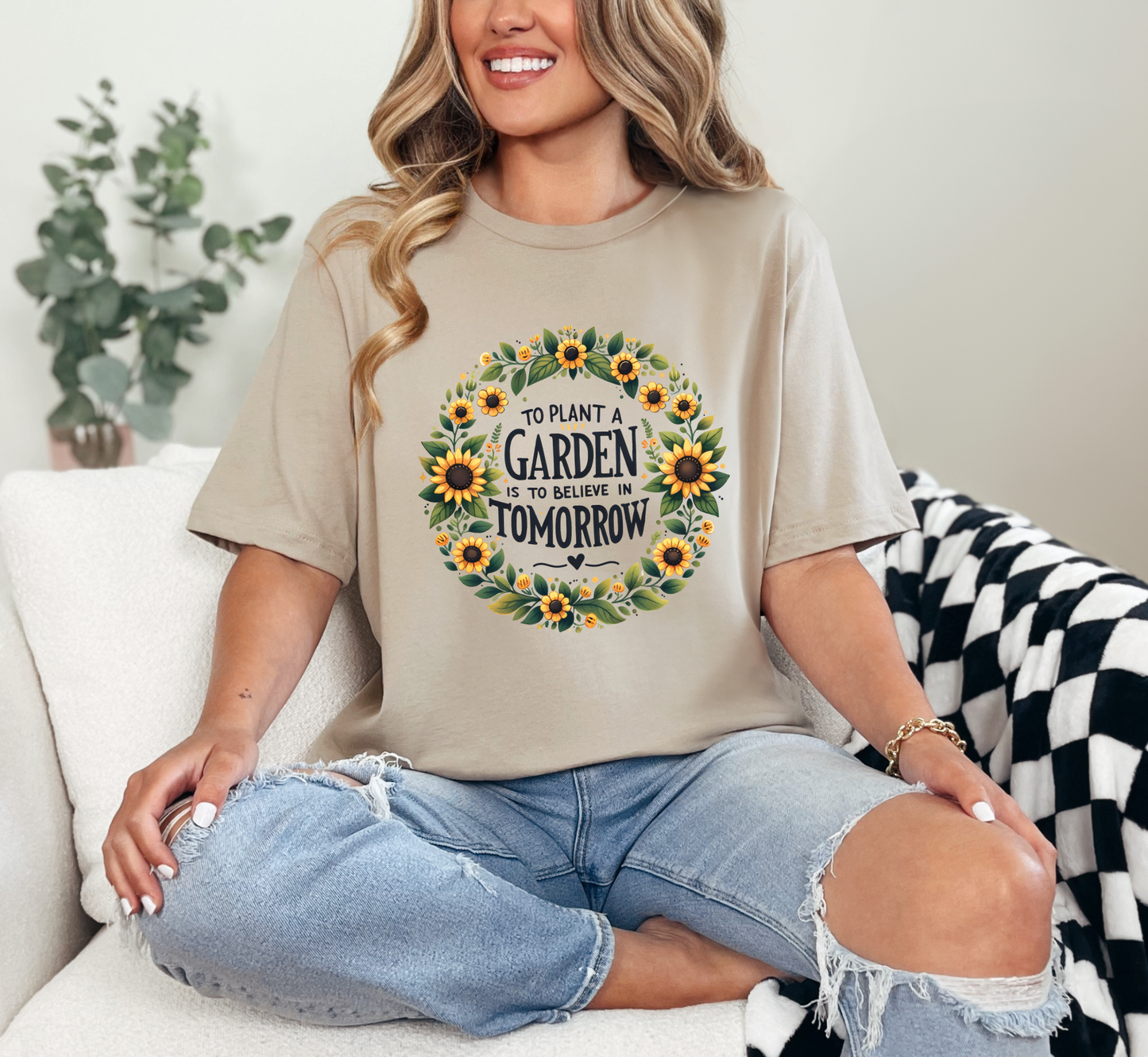 To Plant a Garden is to Believe in Tomorrow Tee, Garden Lover T-Shirt, Women's Gardening Shirt, Gardeners Gift