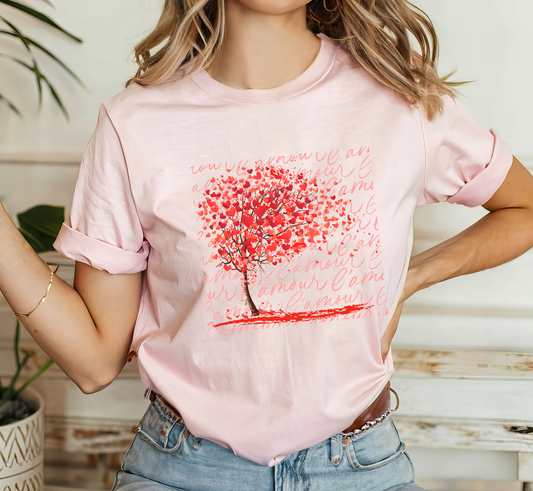 Valentine Heart Tree T-Shirt, L'amour Valentine's Day Tee