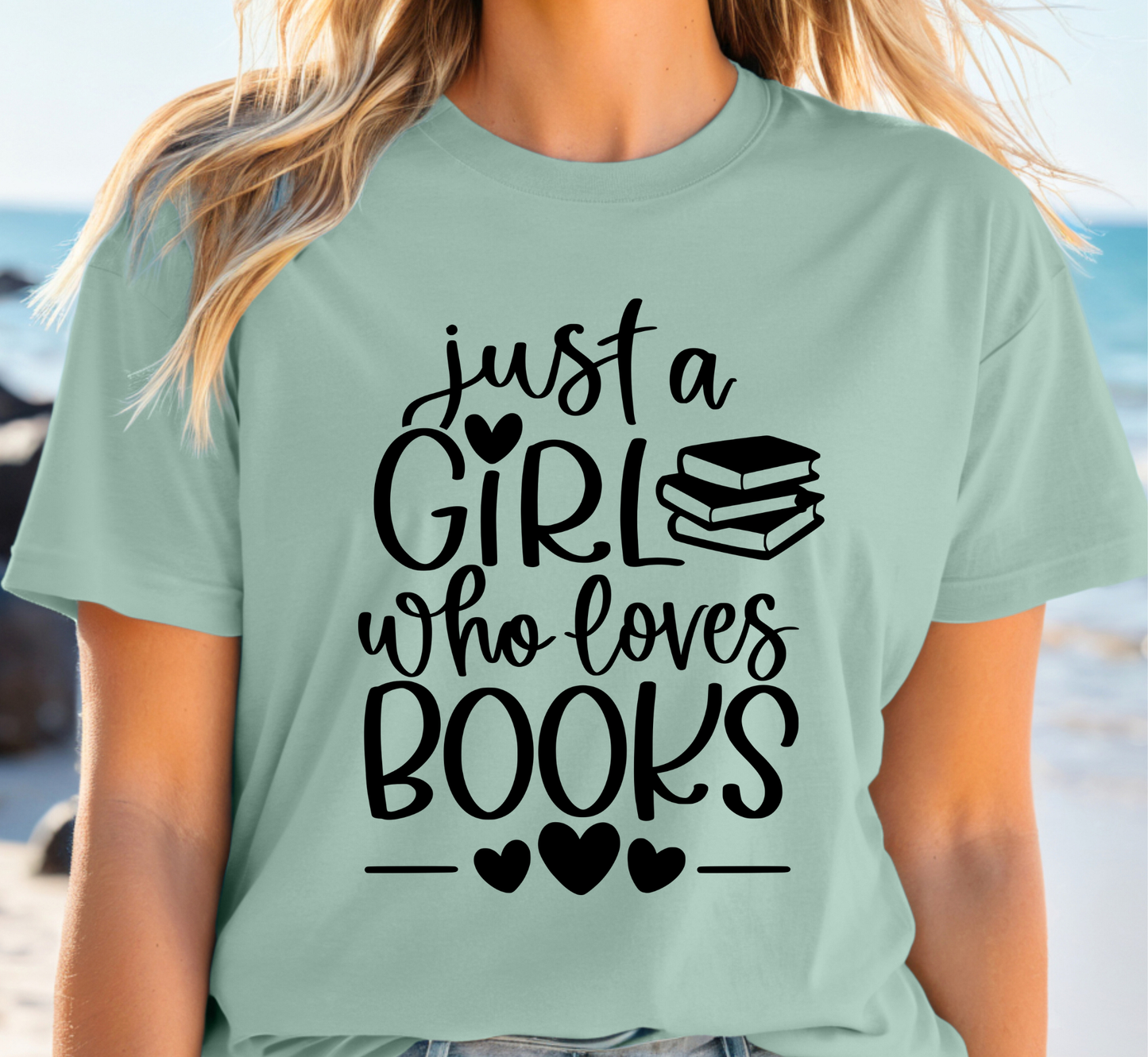 Just a Girl Who Loves Books T-Shirt, Women's Book Lover Tee