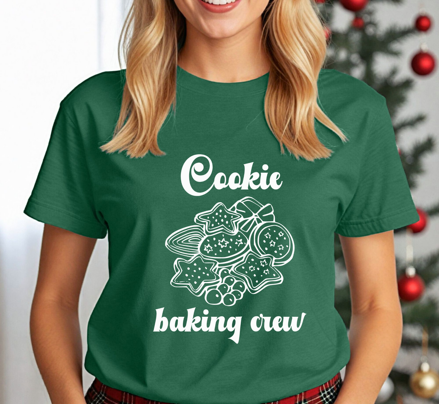 Cookie Baking Crew T-Shirt, Christmas Cookies Tee, Unisex Holiday Baking Shirt, Christmas Pajama Shirt