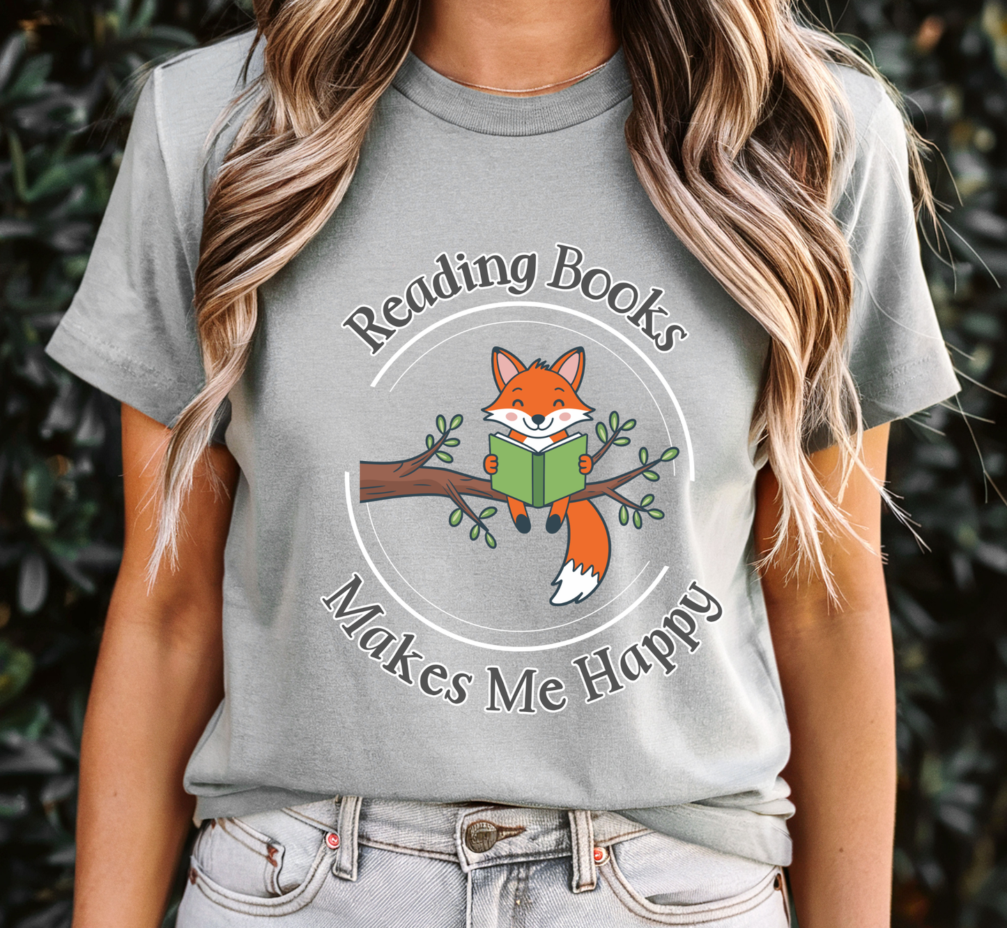 Reading Books Makes Me Happy Tee, Fox Reading Book T-Shirt, Book Lover Shirt