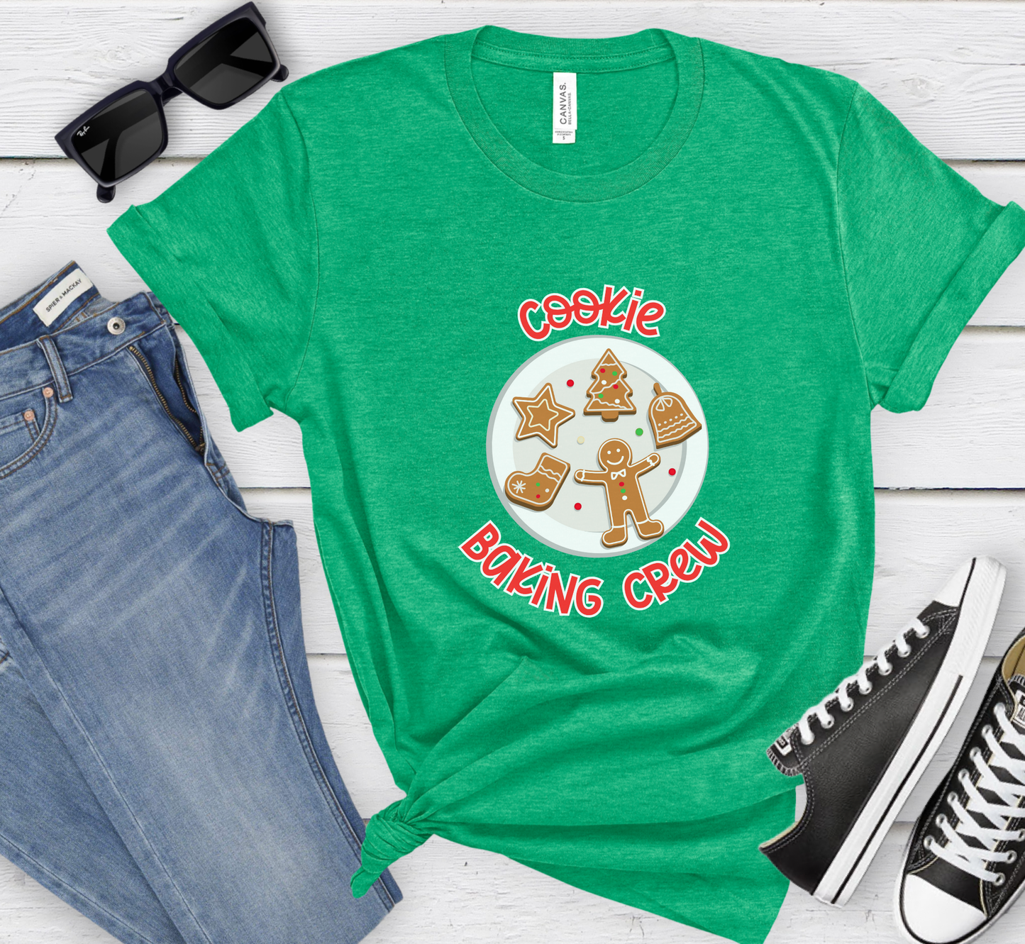 Cookie Baking Crew T-Shirt, Cute Christmas Cookies Tee, Gingerbread Cookies Tee, Unisex Holiday Baking Shirt, Christmas Pajama Shirt