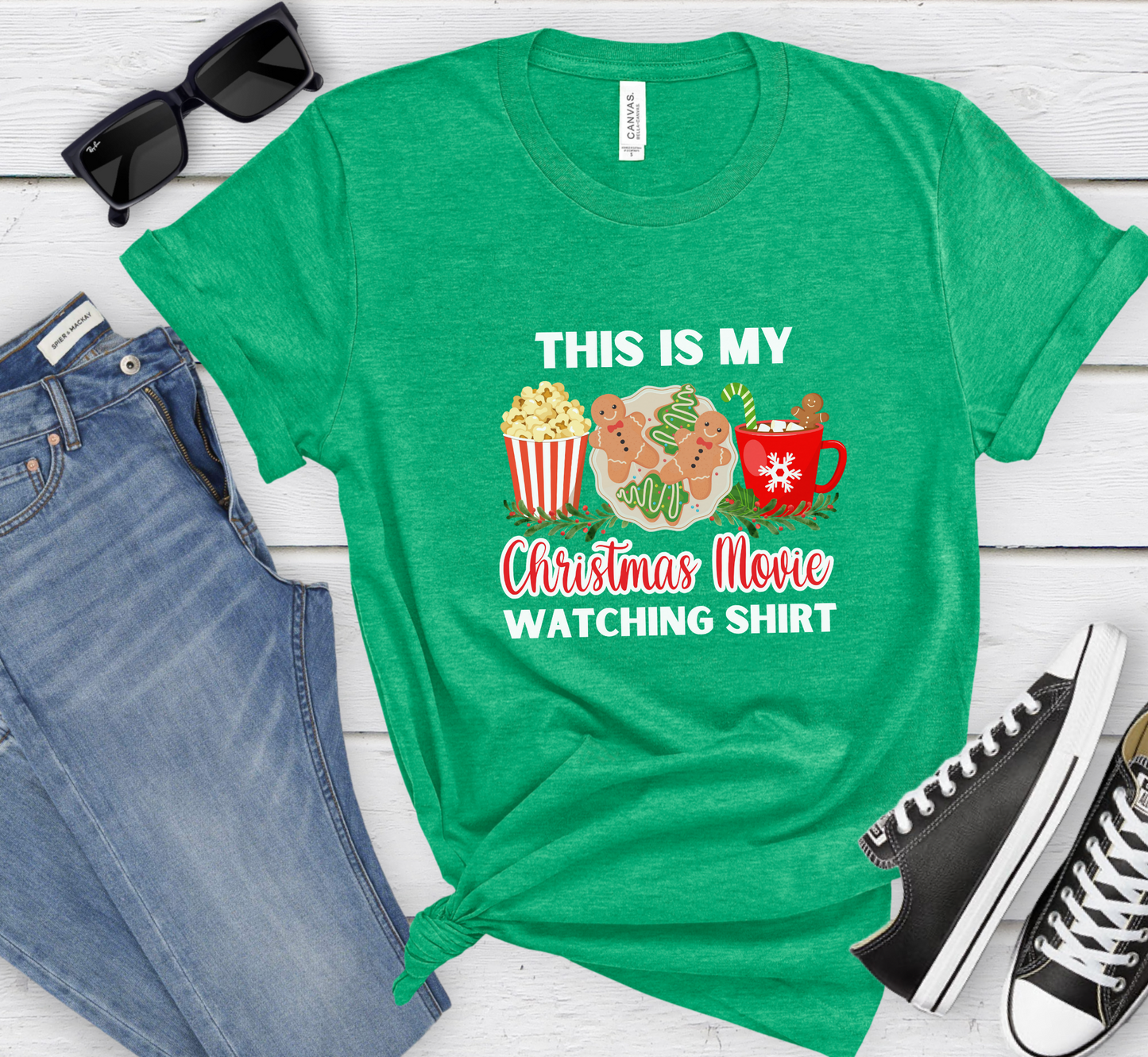 This Is My Christmas Movie Watching Shirt, Unisex Christmas Tee, Christmas Movies T-Shirt, Cozy Holiday Movie Tee