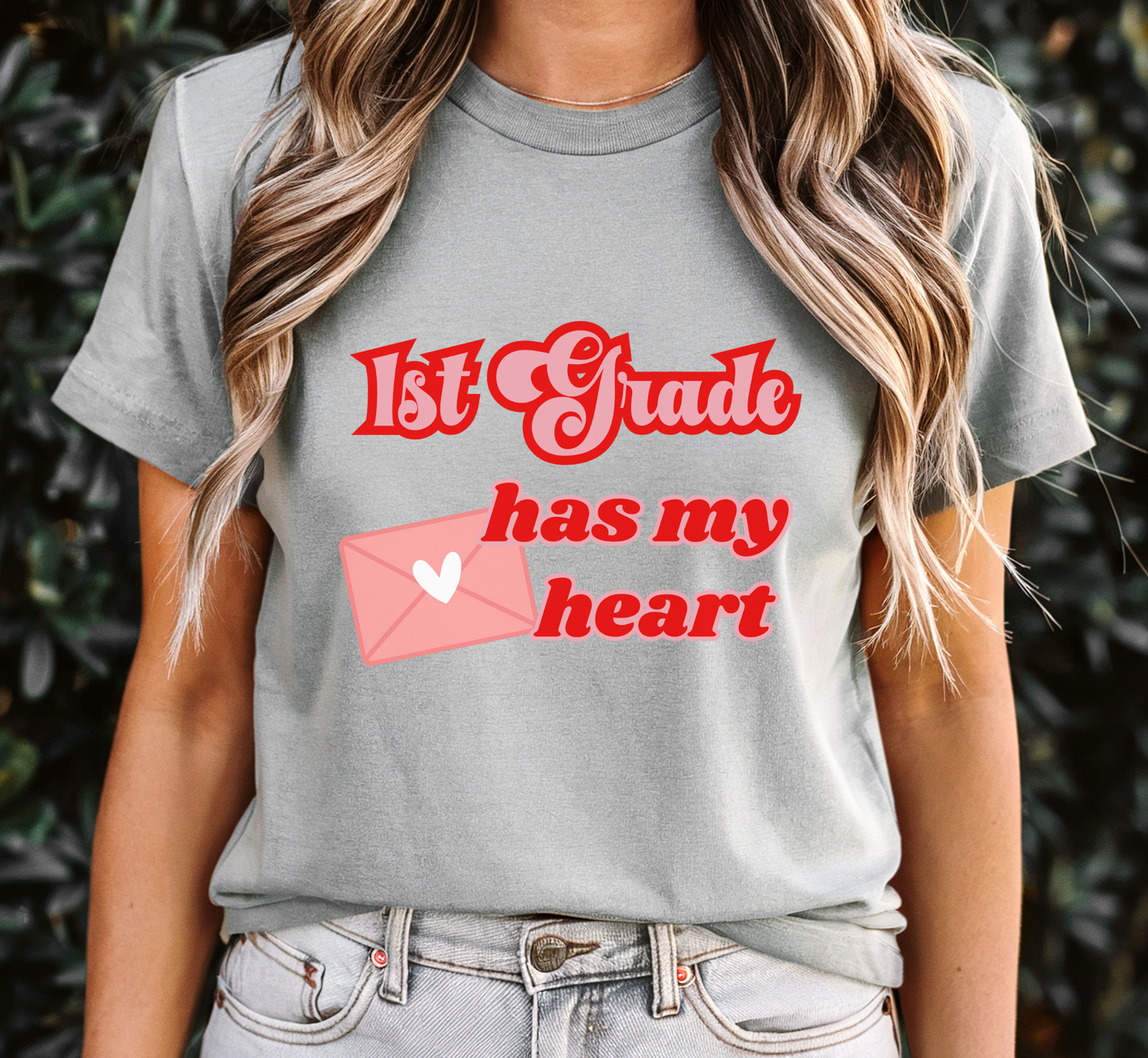 First Grade Has My Heart Teacher T-Shirt, Valentine's Day Shirt, 1st Grade Teacher Tee