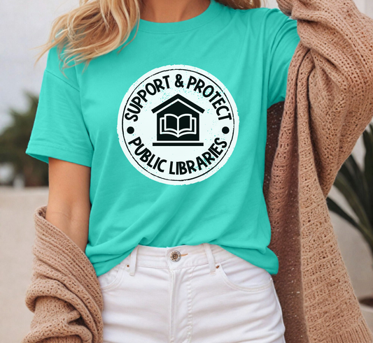 Support and Protect Public Libraries Tee, Library Love T-Shirt, Librarian Shirt
