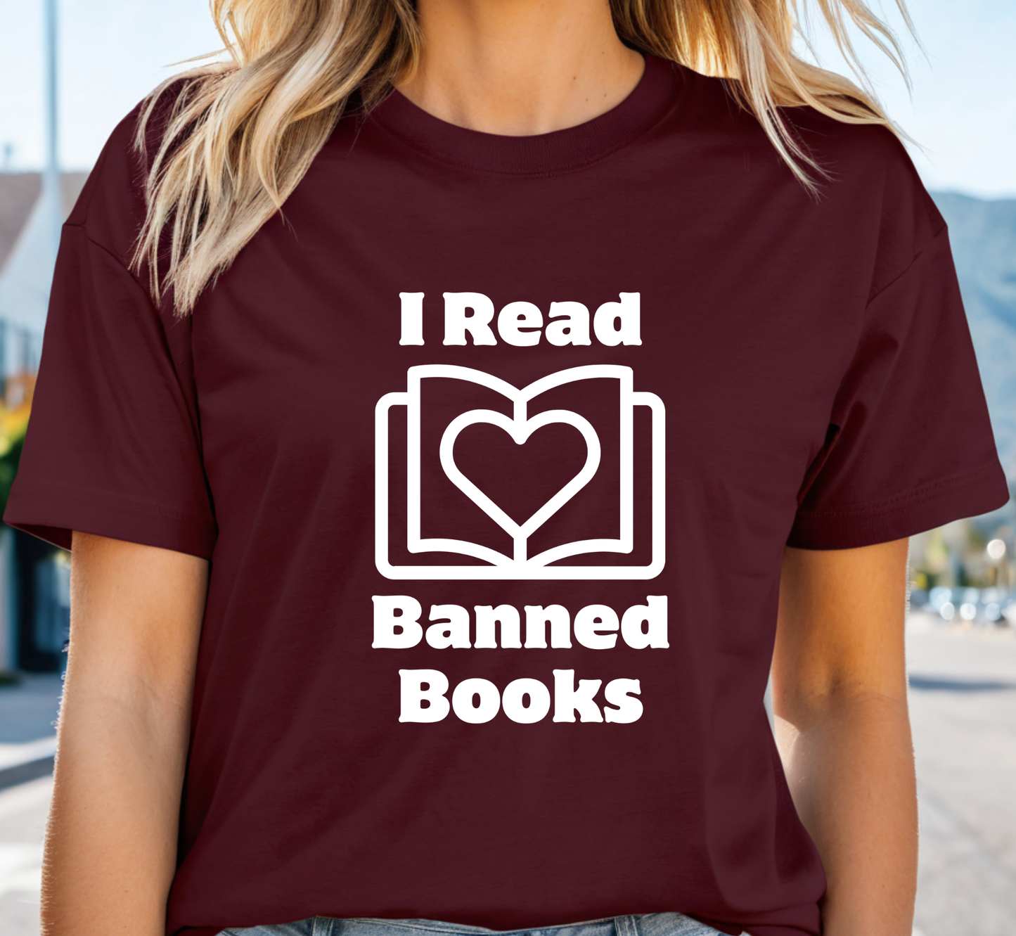 I Read Banned Books Tee, Book Lover T-Shirt, Support Libraries Tee,  Bookish Teacher Shirt