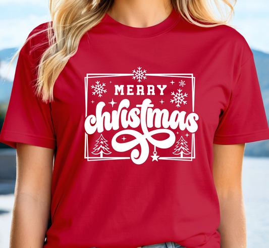 Vintage Merry Christmas T-Shirt, Nostalgic Holiday Charm Tee, Cozy Christmas Pajama Shirt