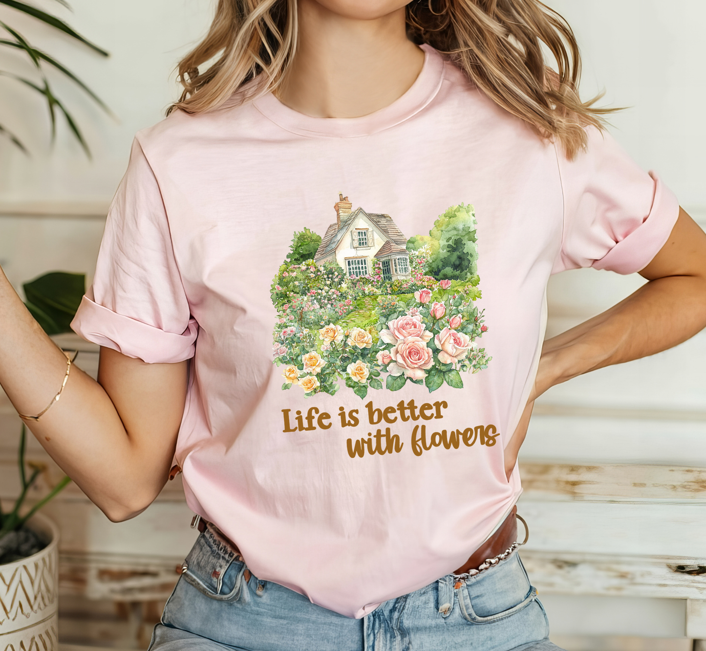 Life is Better With Flowers T-Shirt, Flower Lover Tee, Flower Gardening Shirt