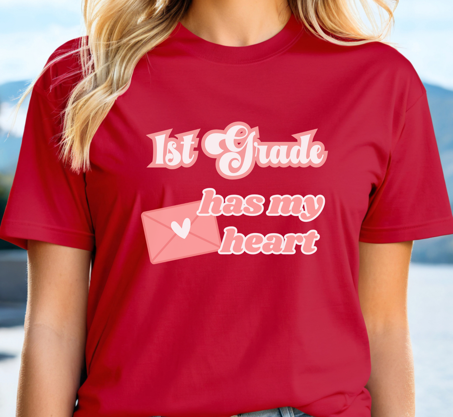First Grade Has My Heart Teacher T-Shirt, Valentine's Day Shirt, 1st Grade Teacher Tee