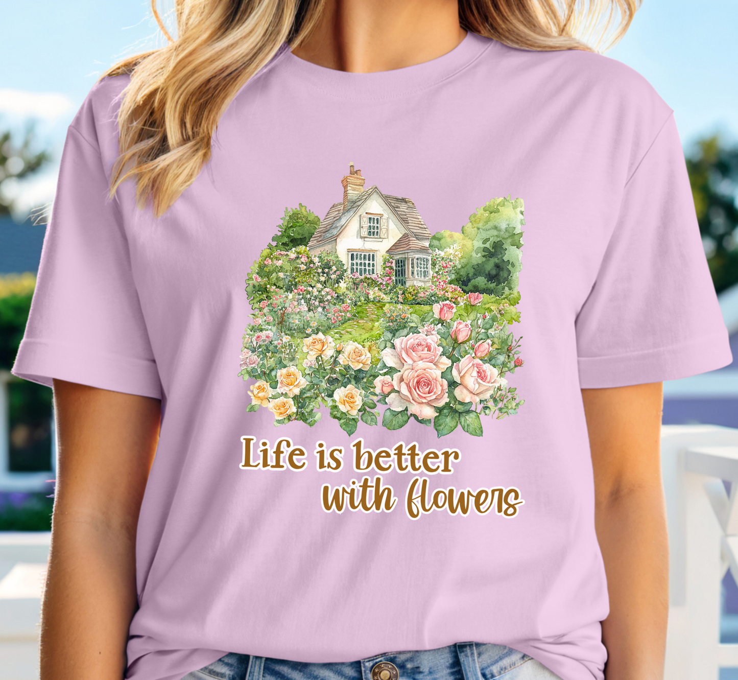 Life is Better With Flowers T-Shirt, Flower Lover Tee, Flower Gardening Shirt