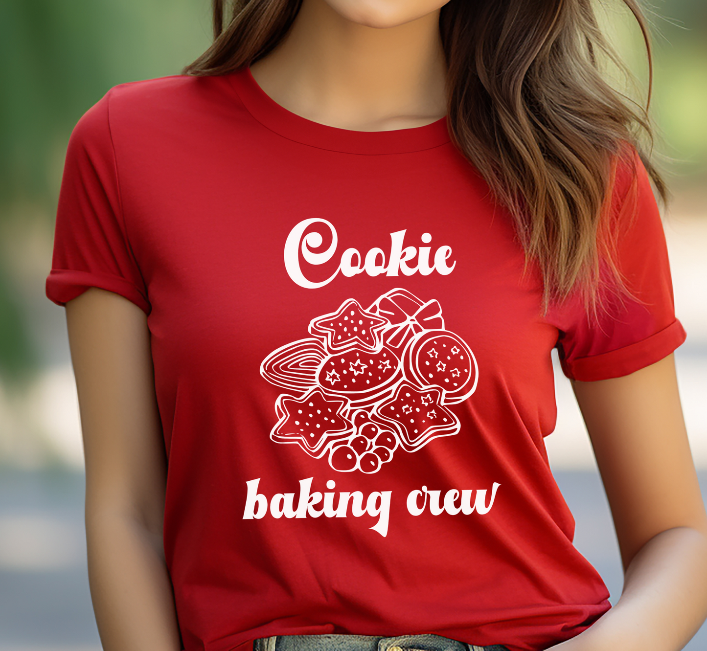 Cookie Baking Crew T-Shirt, Christmas Cookies Tee, Unisex Holiday Baking Shirt, Christmas Pajama Shirt