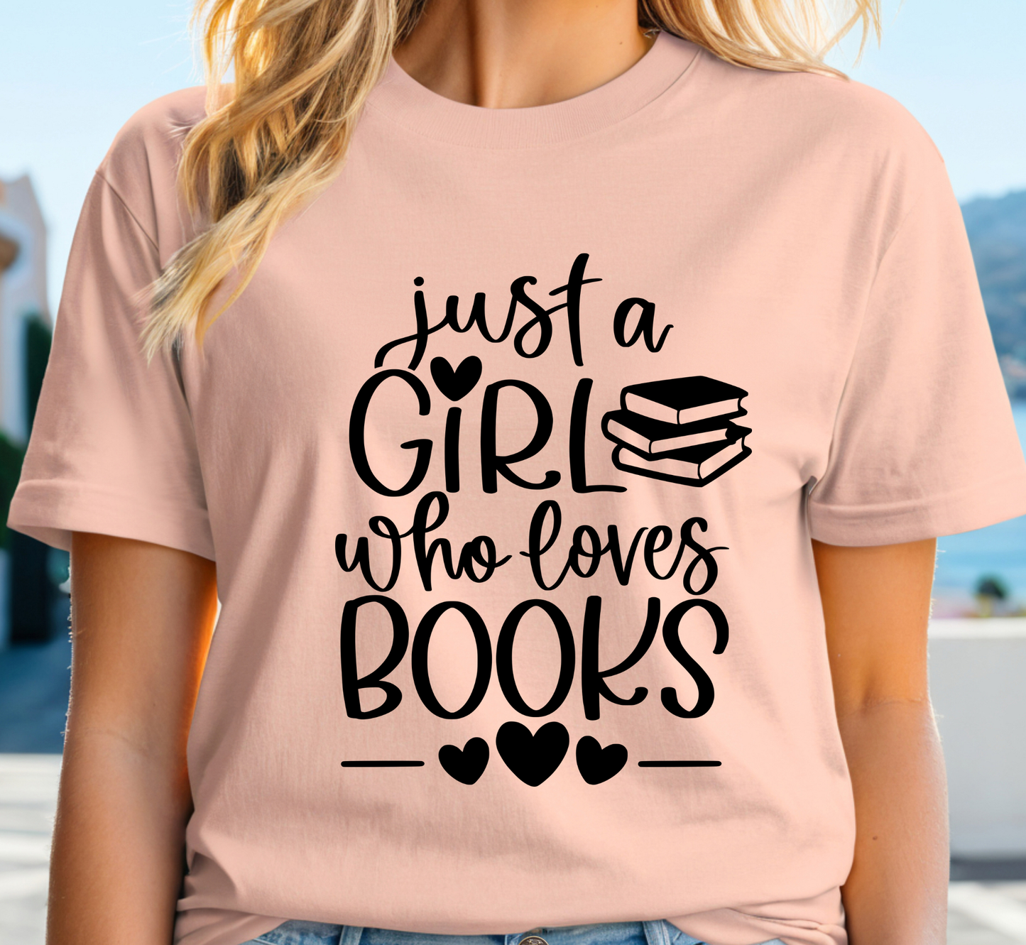 Just a Girl Who Loves Books T-Shirt, Women's Book Lover Tee