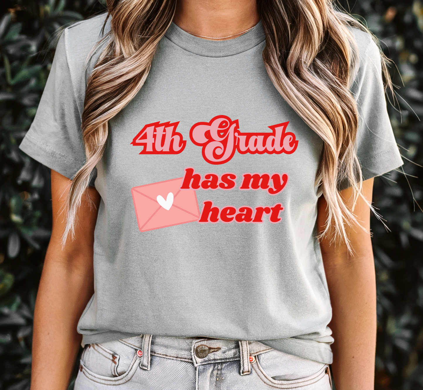 Fourth Grade Has My Heart T-Shirt, Valentine's Day Shirt, 4th Grade Teacher Tee