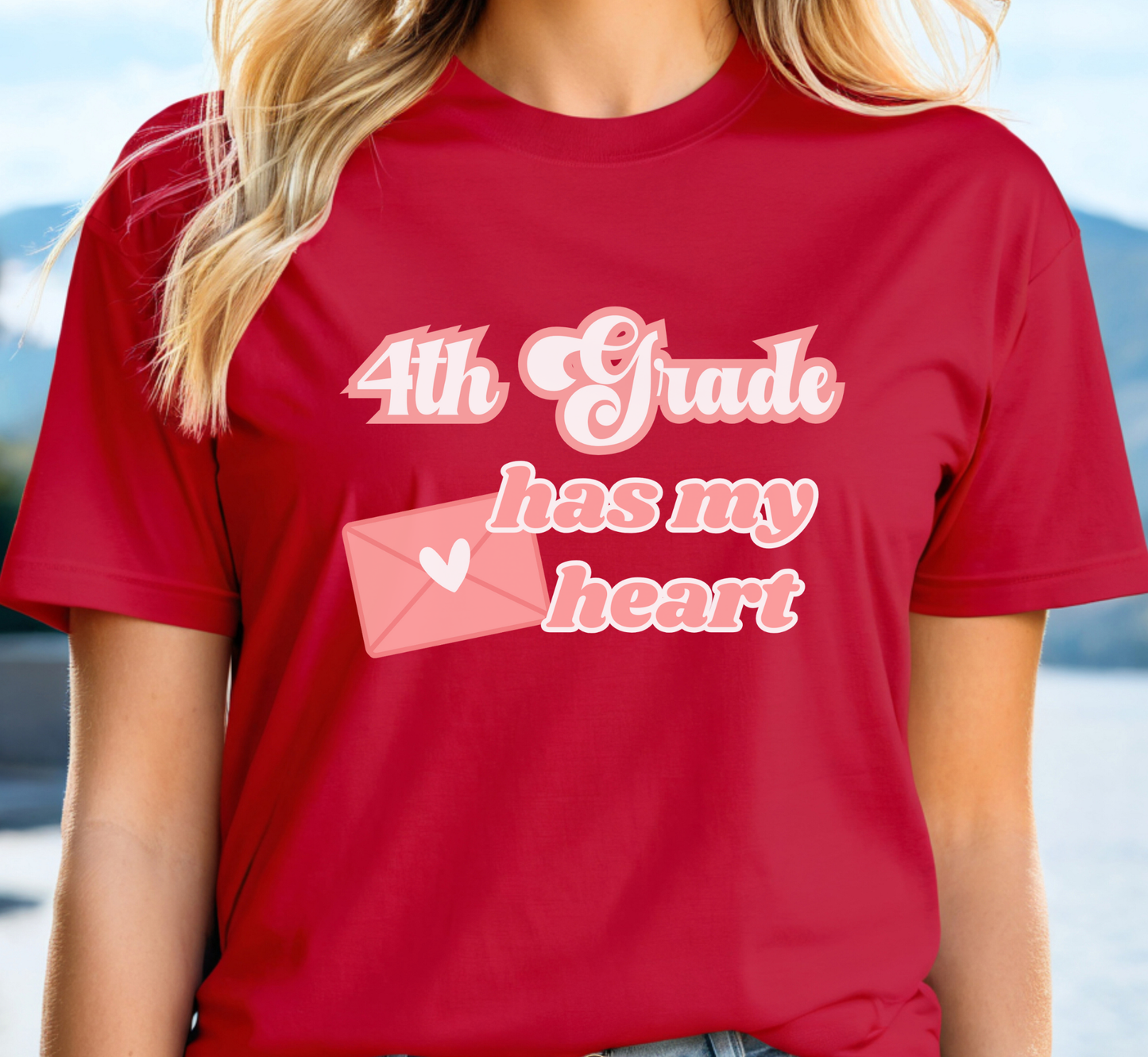 Fourth Grade Has My Heart T-Shirt, Valentine's Day Shirt, 4th Grade Teacher Tee