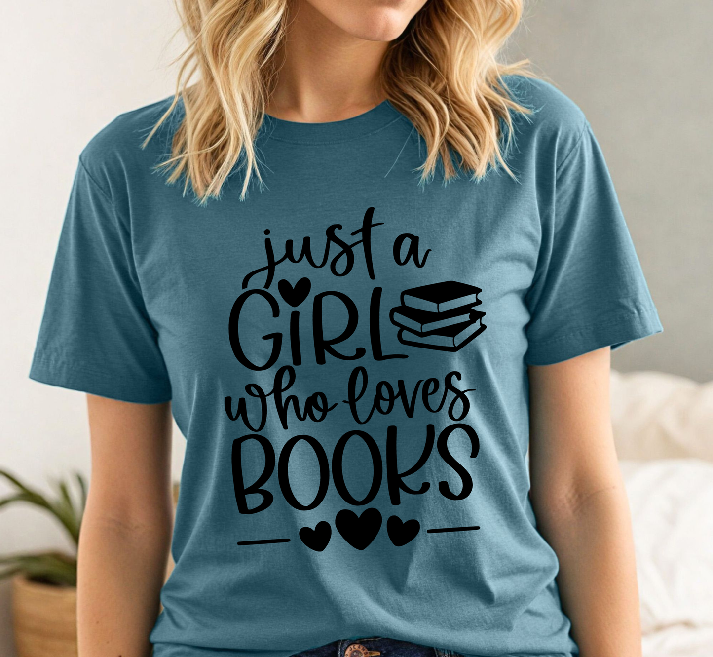 Just a Girl Who Loves Books T-Shirt, Women's Book Lover Tee