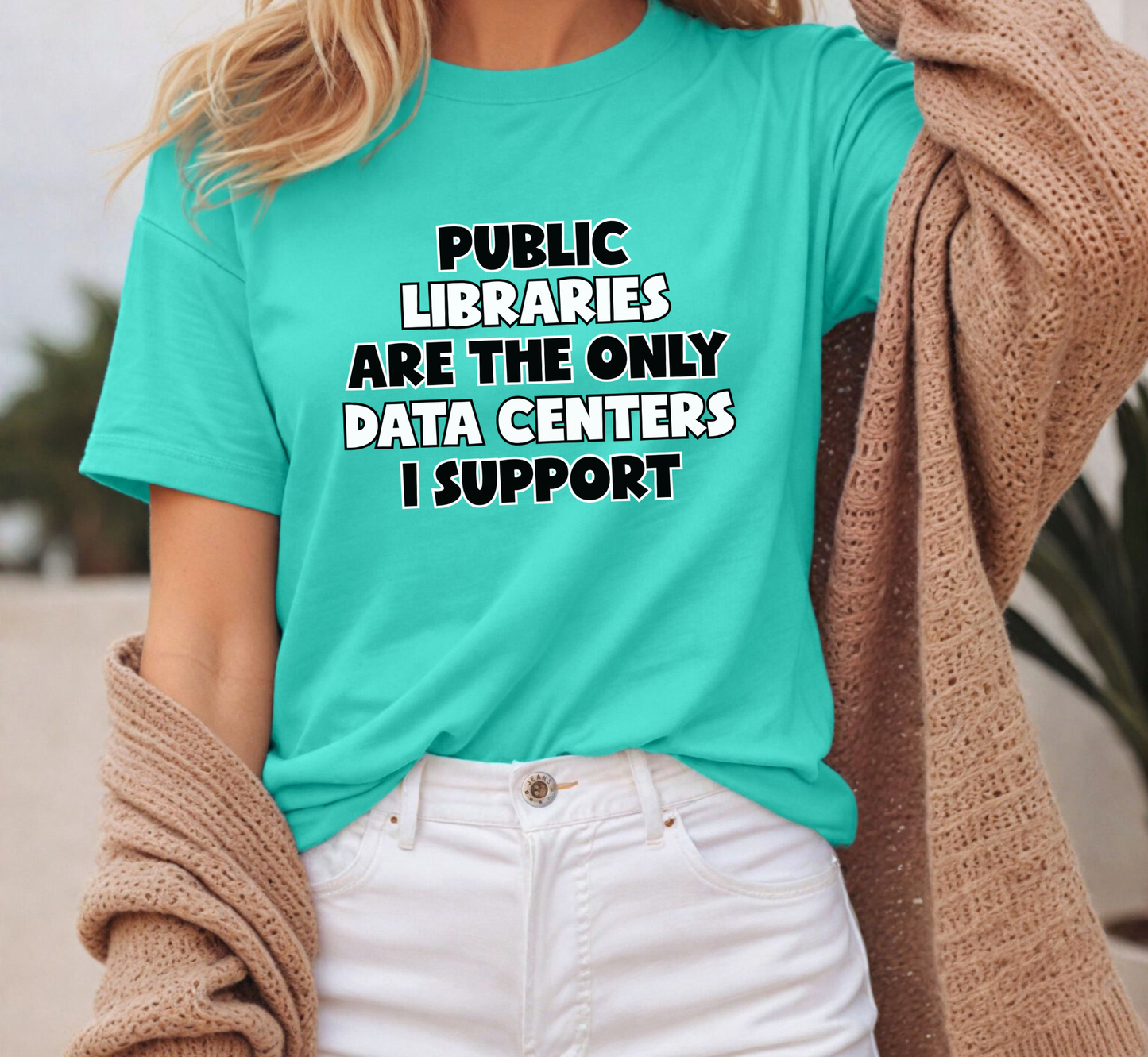 Public Libraries Are The Only Data Center I Support Tee, Library Love T-Shirt, Librarian Shirt, Anti Data Center