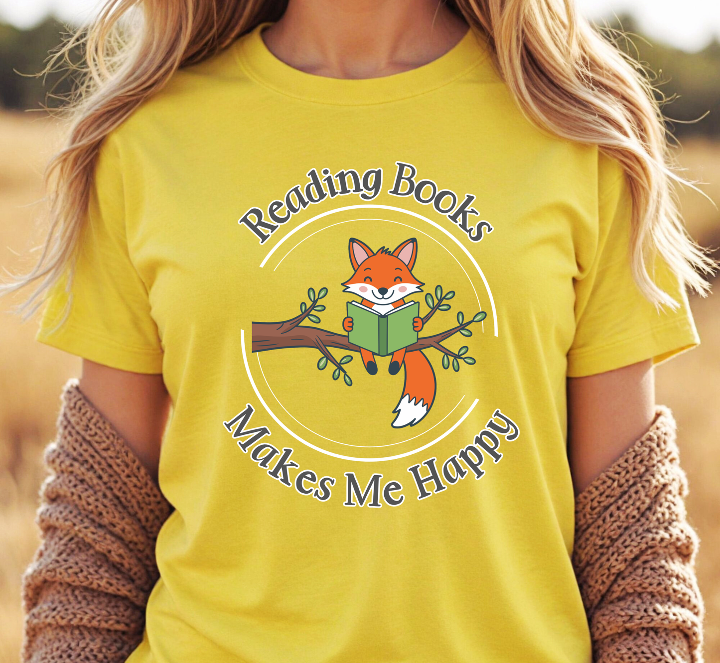 Reading Books Makes Me Happy Tee, Fox Reading Book T-Shirt, Book Lover Shirt