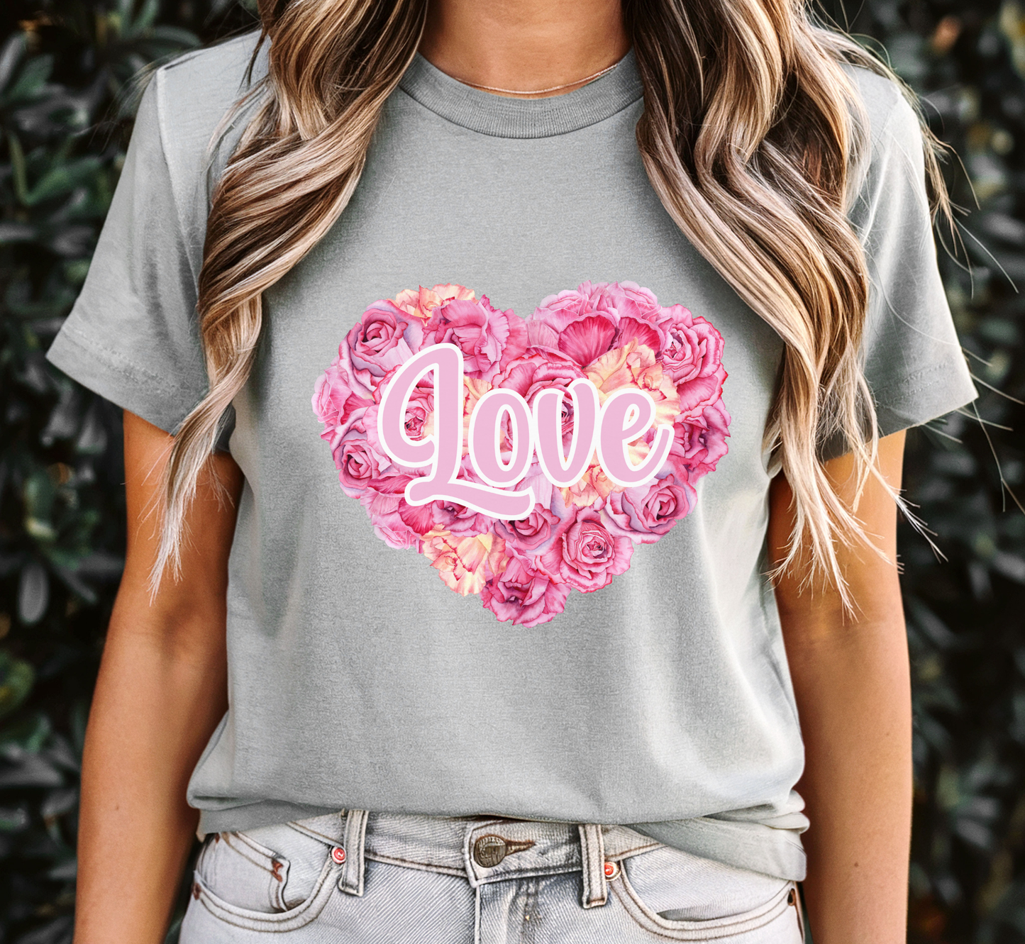 Valentine Rose Petal Heart Tee, Valentine's Day T-Shirt