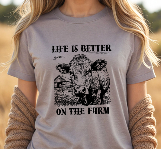 Farmer Tee, Life is Better on the Farm T-Shirt, Unisex Farming Life Shirt, Agriculture