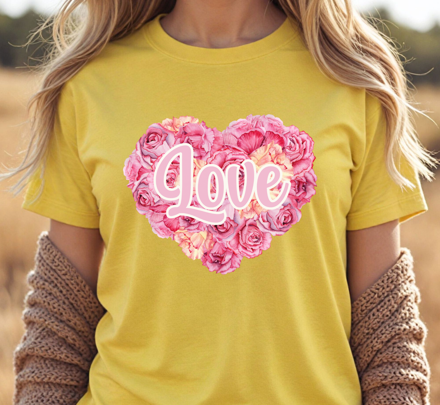 Valentine Rose Petal Heart Tee, Valentine's Day T-Shirt
