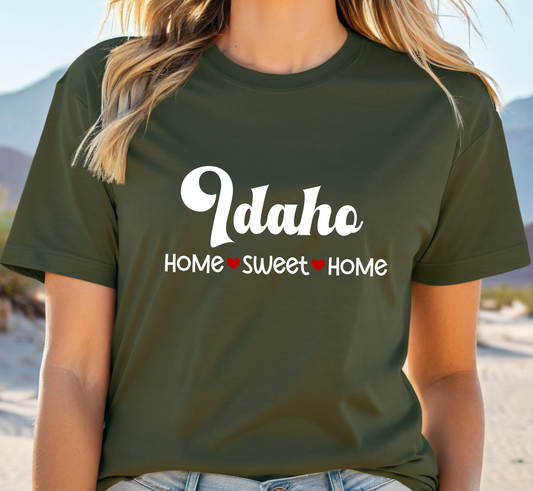 Idaho T-Shirt, Idaho Home Sweet Home Tee, Unisex US State Shirt