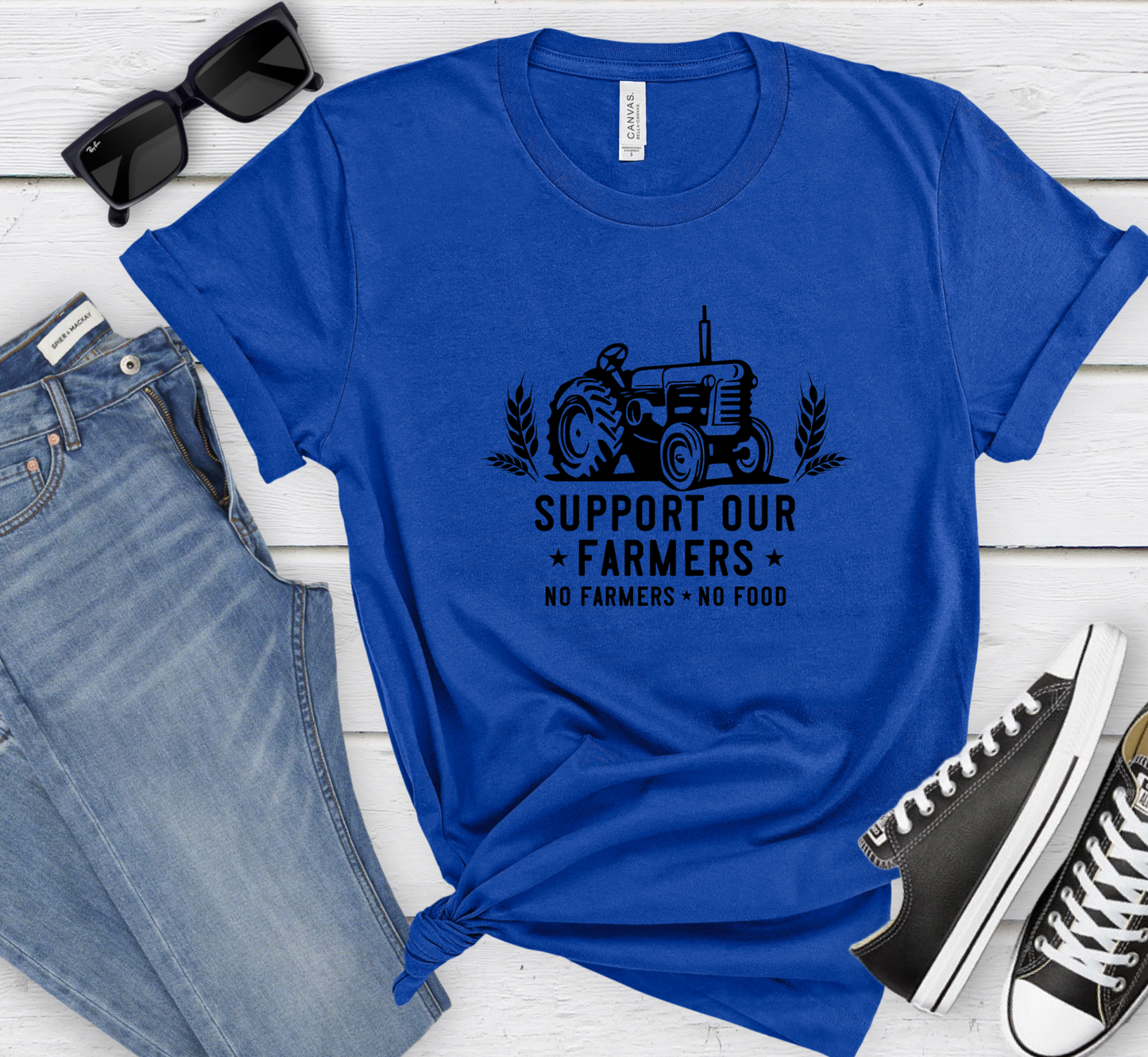 Support Our Farmers T-Shirt, No Farmers No Food Tee, Unisex Farm Life Shirt, Support Local Farms, Farming Tee